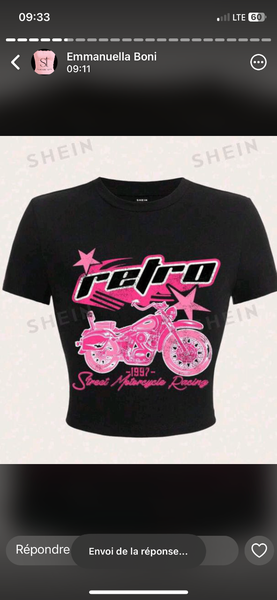 T-shirt rétro moto femme