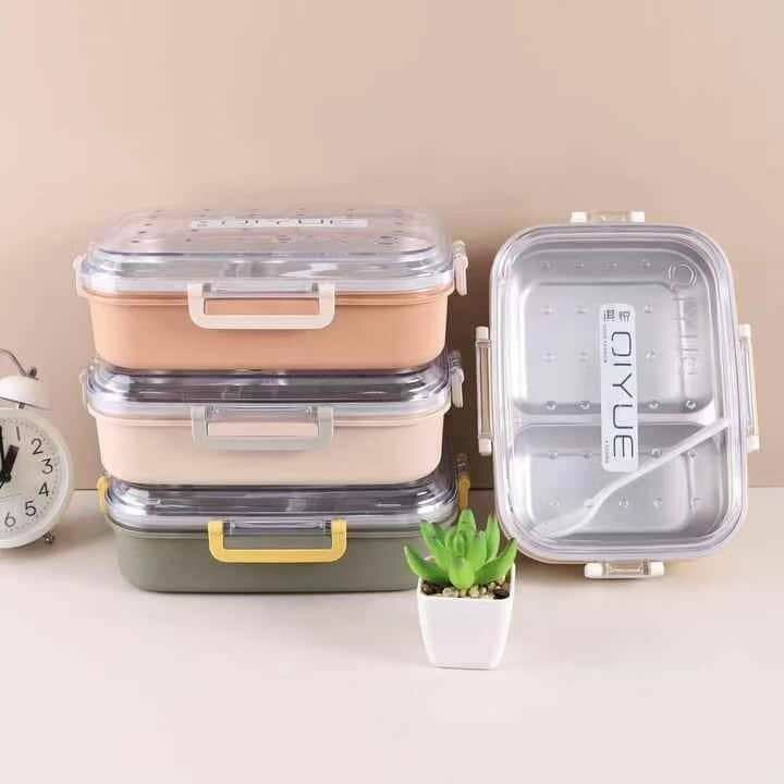 Stainless steel lunch bowl double compartment