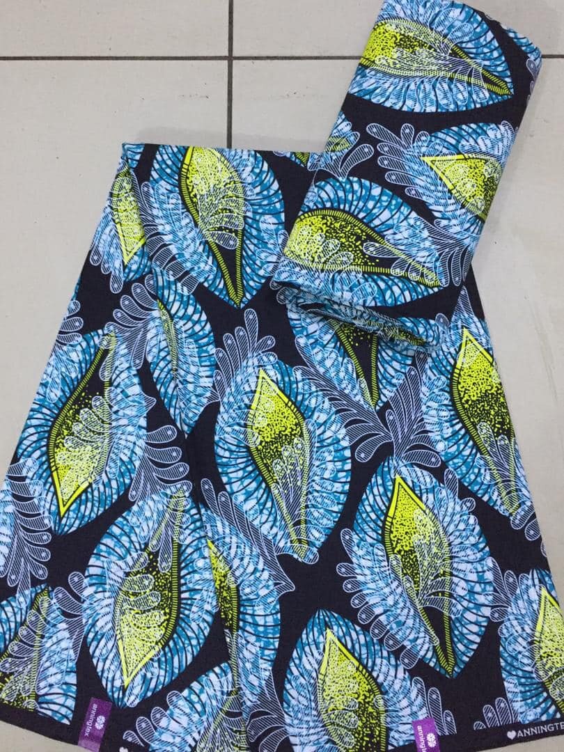 Original Cotton Wax Chitenge Fabric with 6 Yard Print