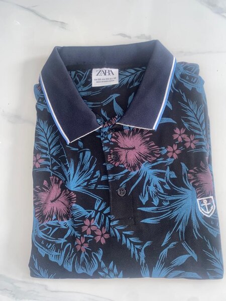 Polo Zara homme imprimé floral