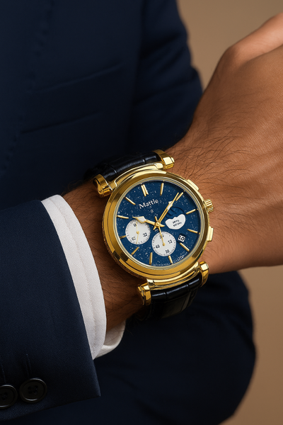 Montre homme élégante dorée