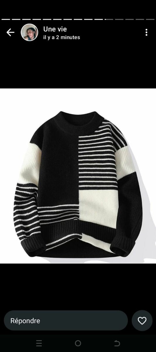 Pull rayé à motif tendance