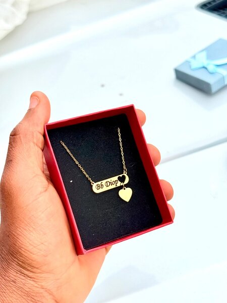 Collier personnalisé coeur doré