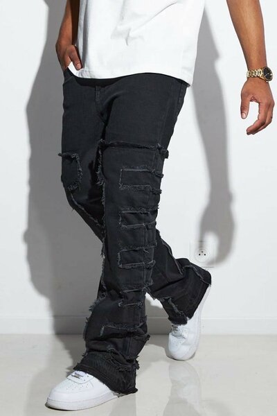 Jeans déchirés noirs homme