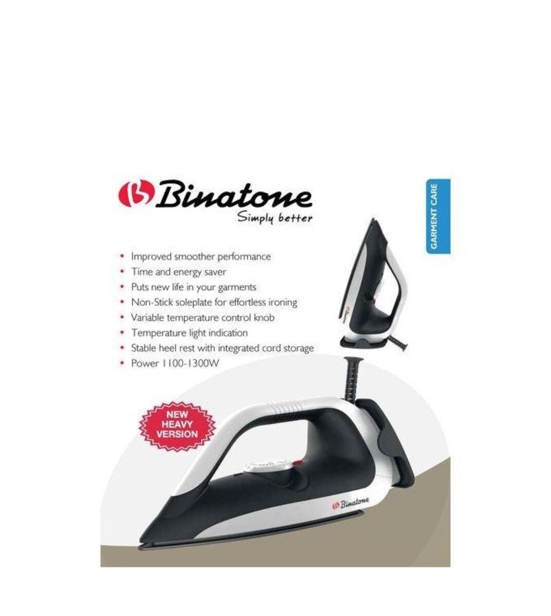 DI-1255 Dry Iron With Non-Stick Sole Plate - 1300 Watt - Whi