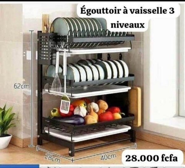 Égouttoir à vaisselle 3 niveaux