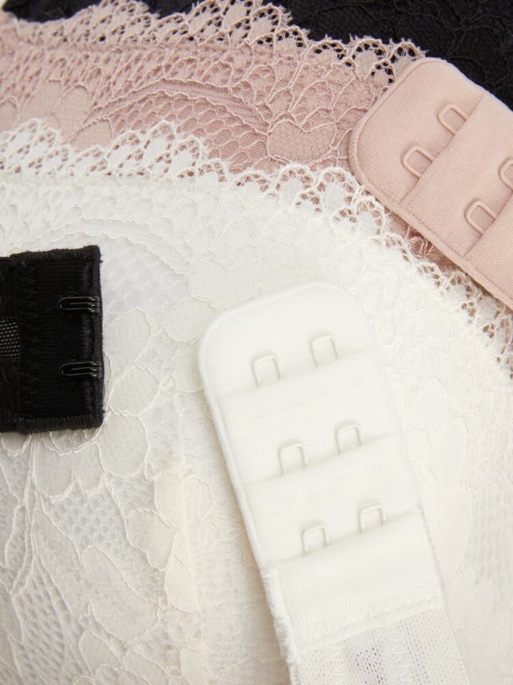 3-pack Floral Lace push-up bras