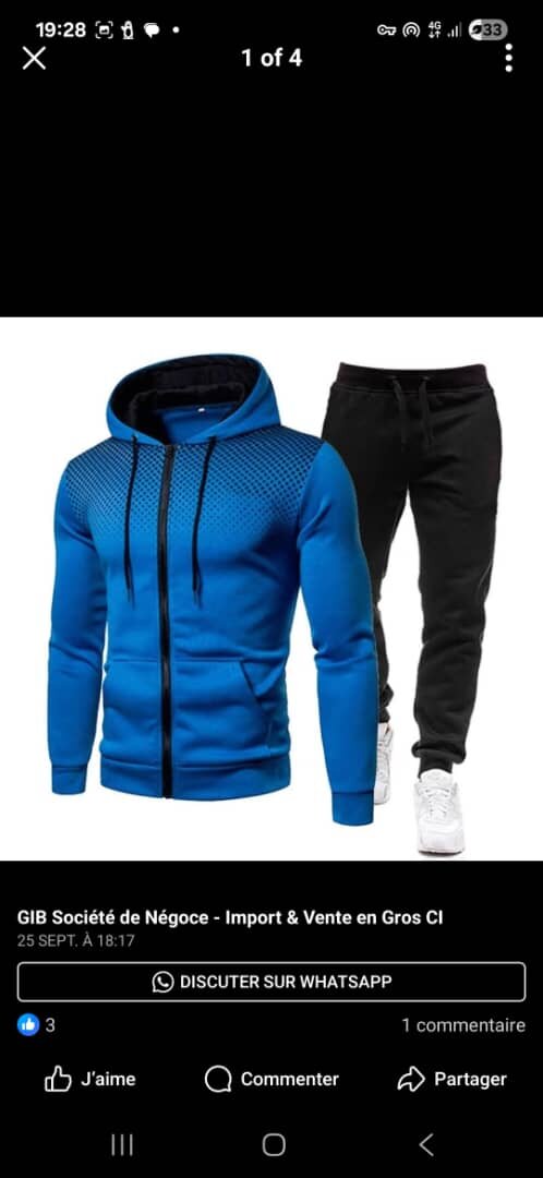 Ensemble sportif homme bleu