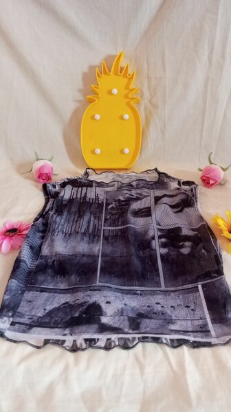 Top transparent imprimé chic