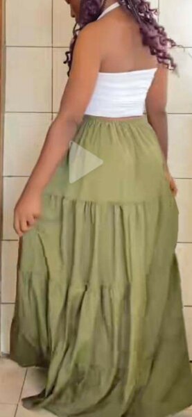 Jupe longue fluide olive