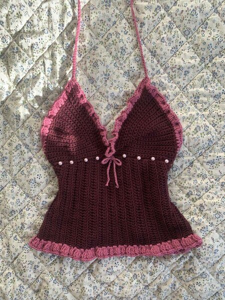 Top crochet élégant femme