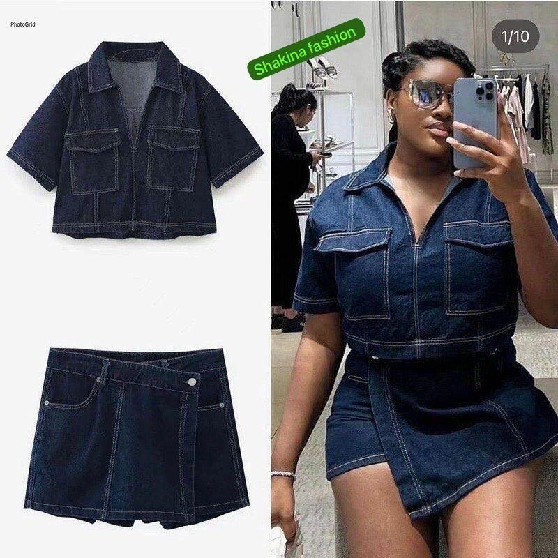 Beautiful jeans top and down