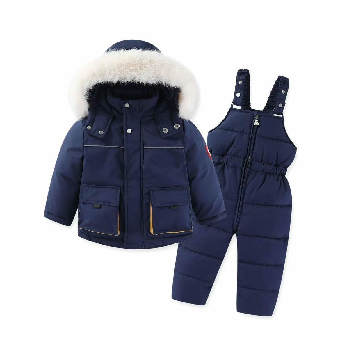 A set of 2 items, a winter jacket and a jumpsuit for children.
