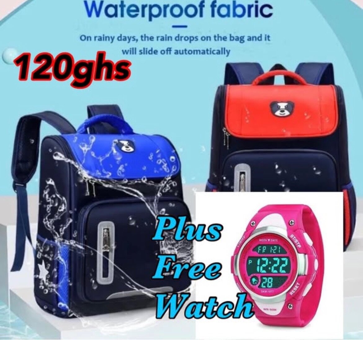 Kids School bag Plus free Watch
