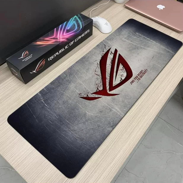 Tapis de souris gris avec logo ROG