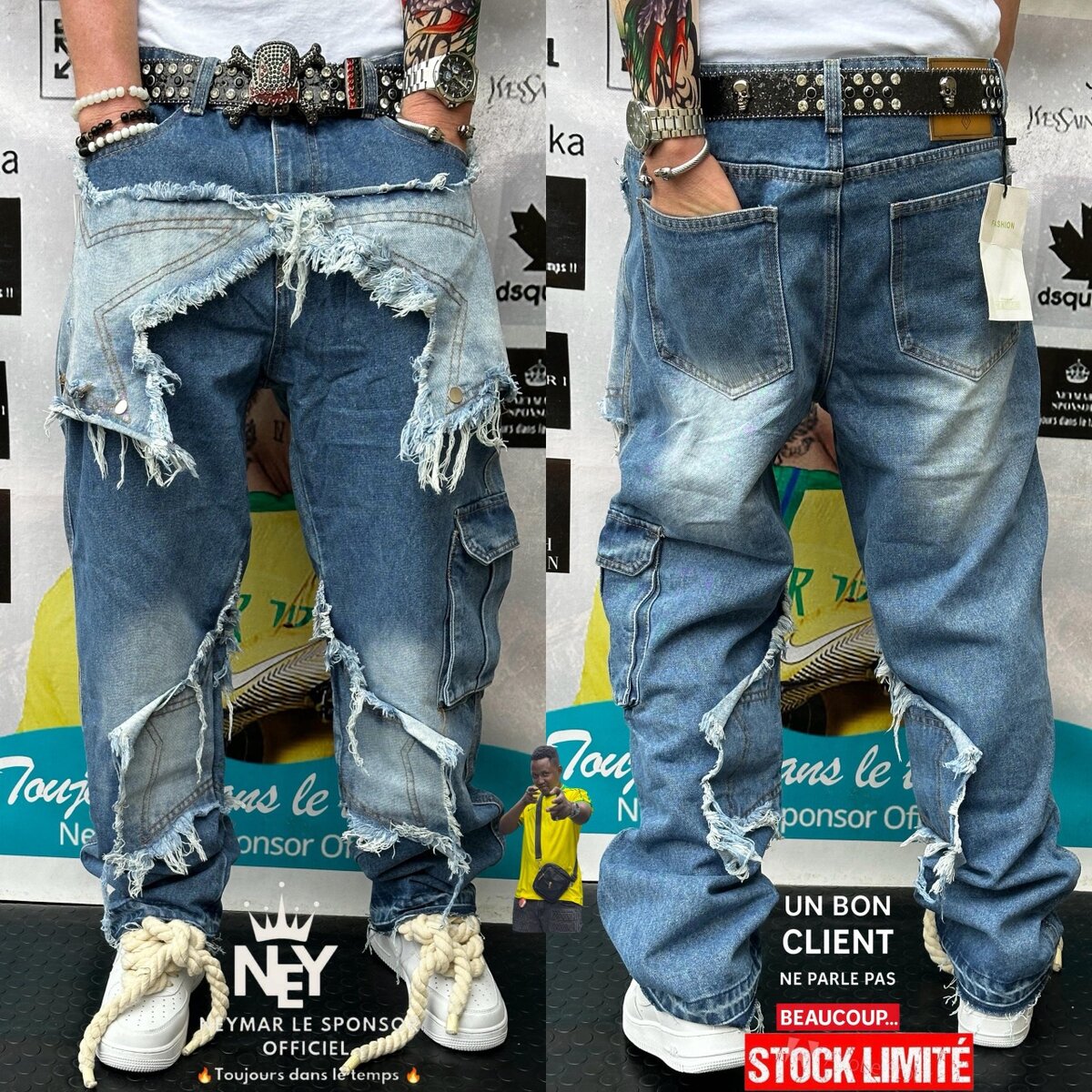 Jean cargo tendance homme