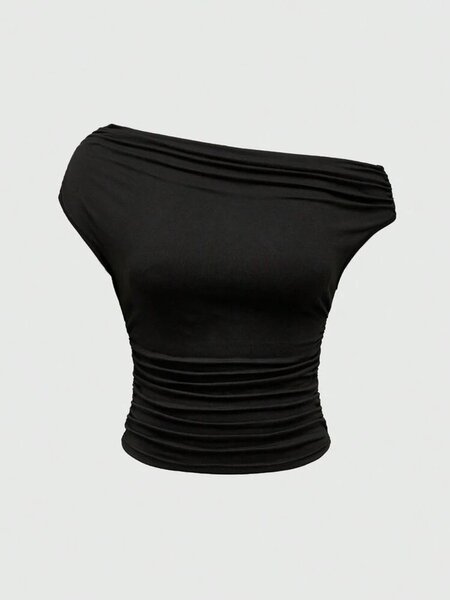 Haut asymétrique noir chic