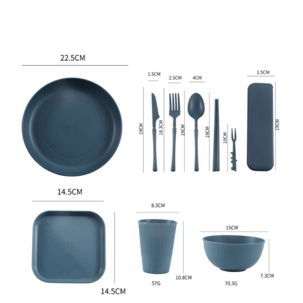 Set Vaisselle à Base de Blé - Écologique