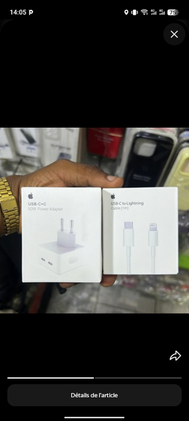 Adaptateur USB-C 20W et Câble Lightning