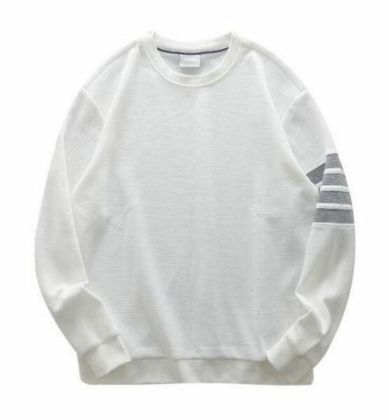 Sweat-shirt blanc à rayures