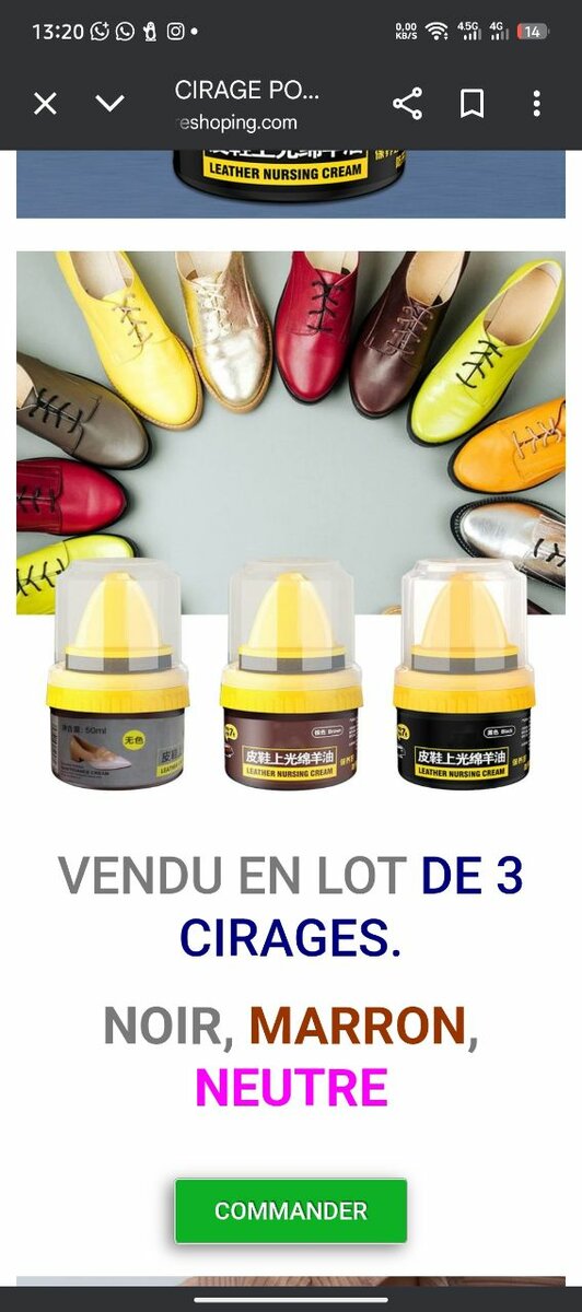 Cirage pour Chaussures 3 Couleurs