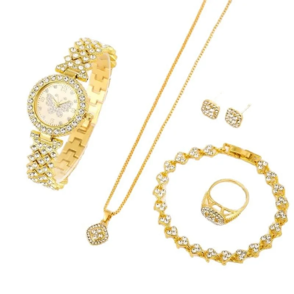 Ensemble Montre et Bijoux Éclatant