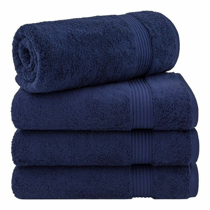 Blue black bath towels