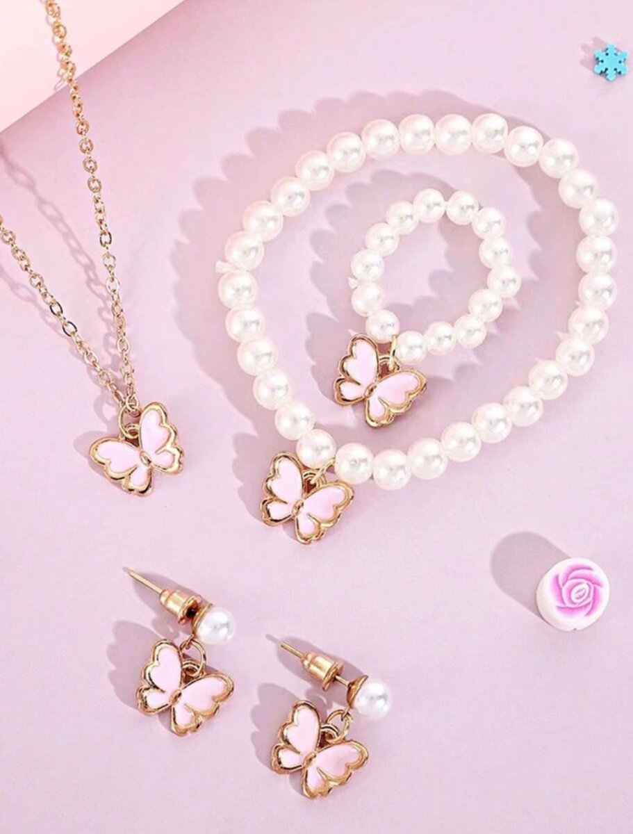 5pcs Baby Girl Butterfly Pendant. Pink and Purple