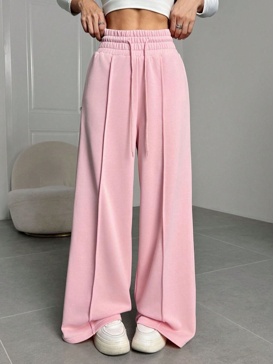 Pantalon ample taille haute femme