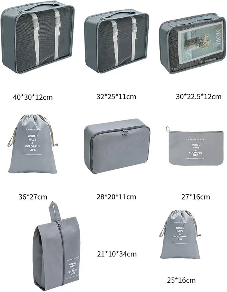 Ensemble Sac rangement, Organisateur de voyage 8pcs