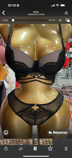Ensemble lingerie dentelle noire
