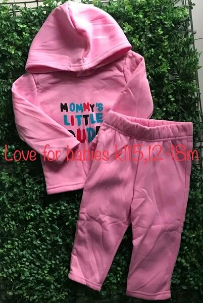 Tracksuit pink with print, 12-18m