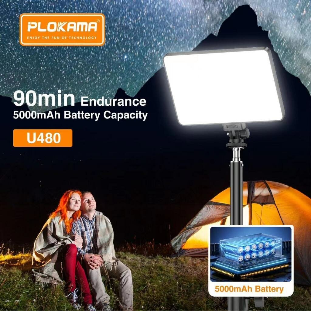 PLOKAMA U480 MUA Studio LED Light - 5000mAh Bright
