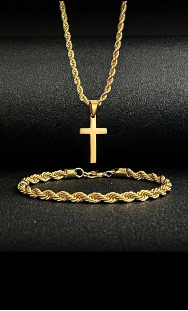 Ensemble chaîne et bracelet doré