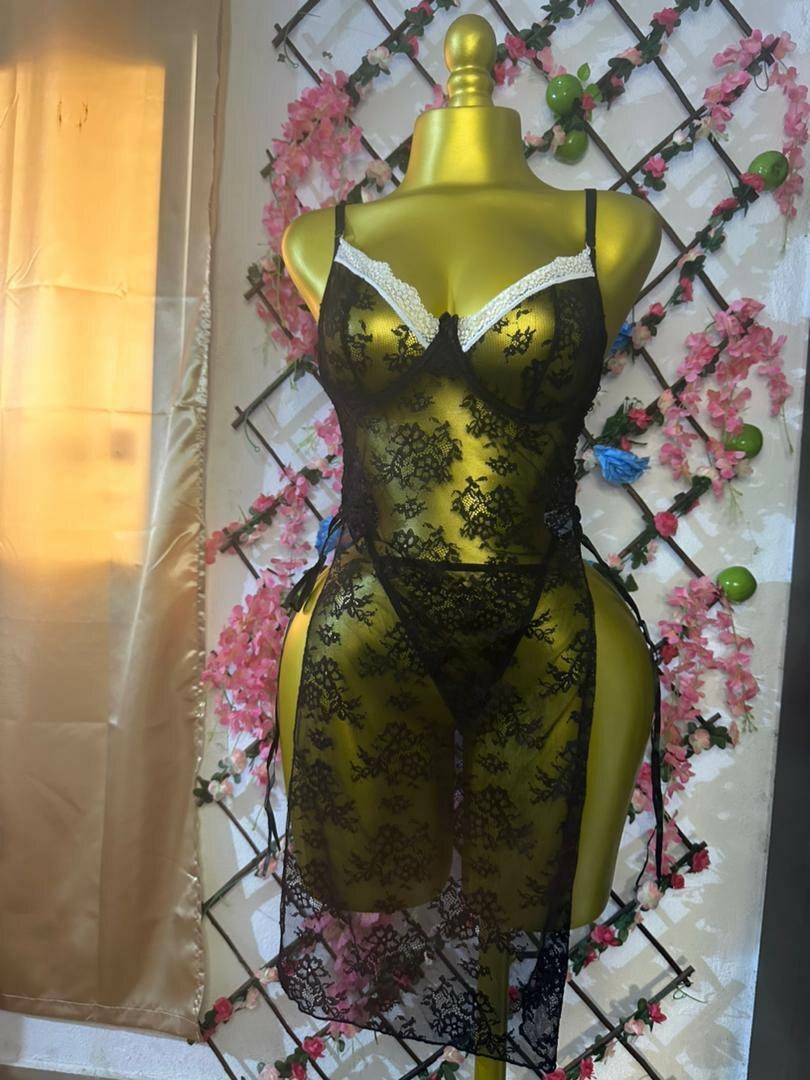 Nuisette Sexy en Dentelle Noire