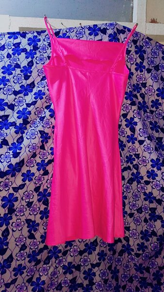 Robe Évasée Fuchsia Satinée
