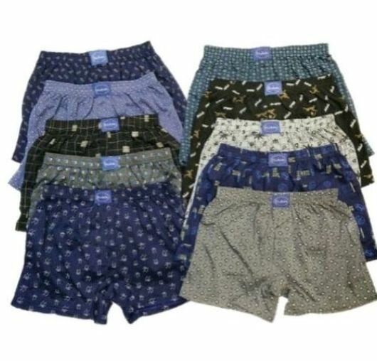 10 Piece Cotton Boxer Shorts Pack - Multicolou