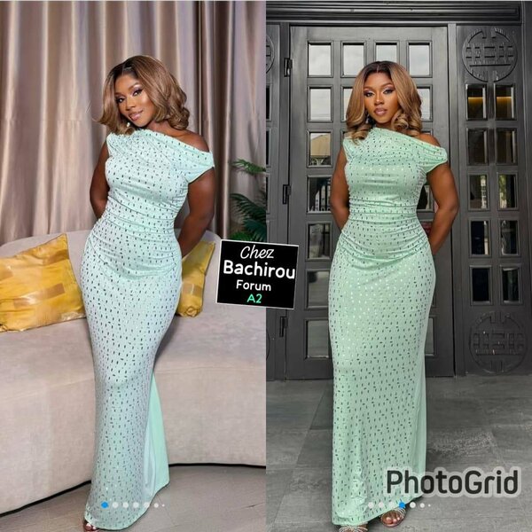 Robe élégante longue verte