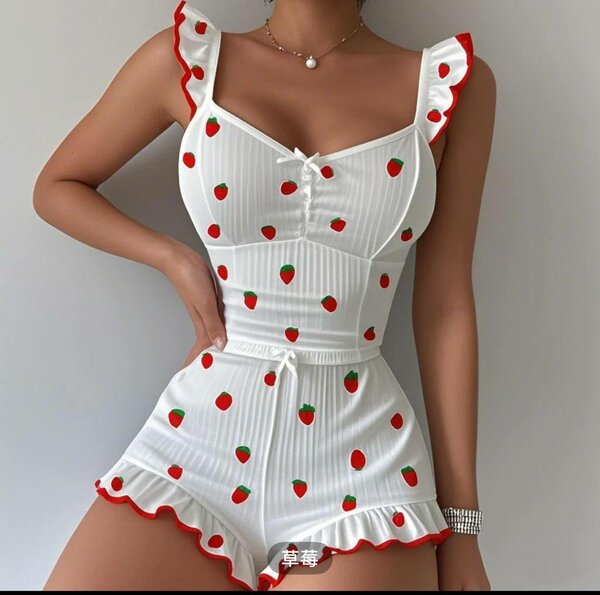 Combishort à motifs fruits