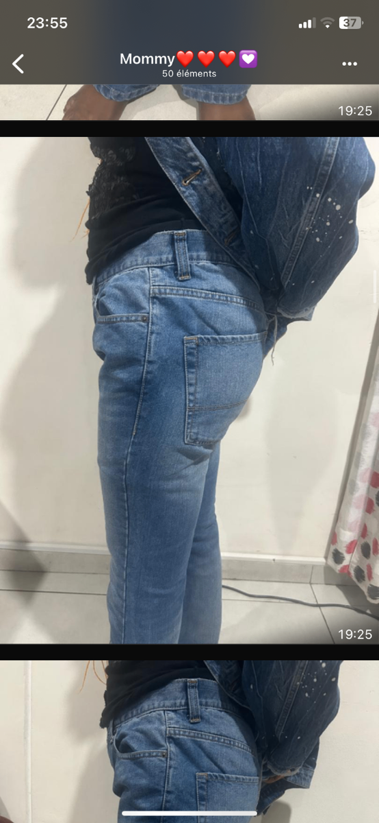 Jean évasé bleu femme