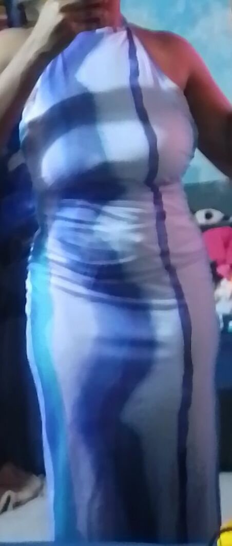 Robe Évasée Bleue Élégante