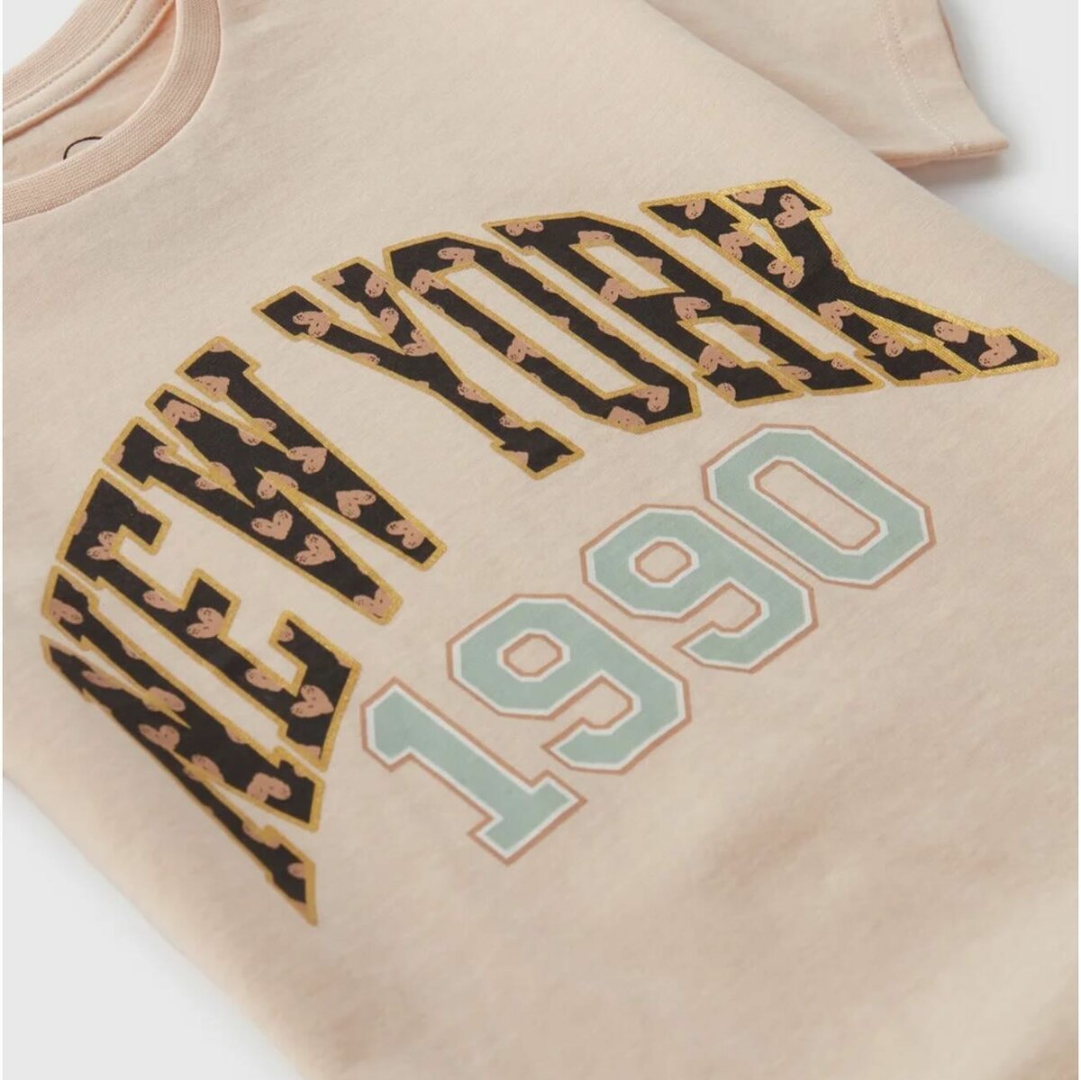 Girls Beige New York T-shirt