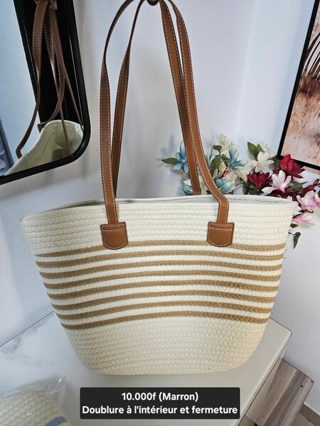 Sac de Plage Rayé Élégant