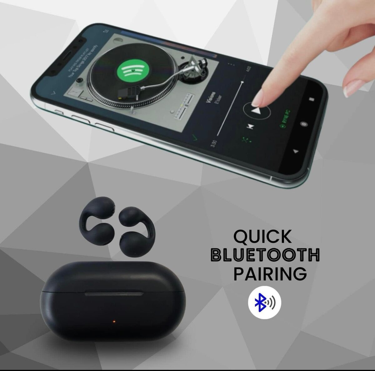 Écouteurs sonores Ambie AM-TW01 noir oreille ouverte Bluetoo