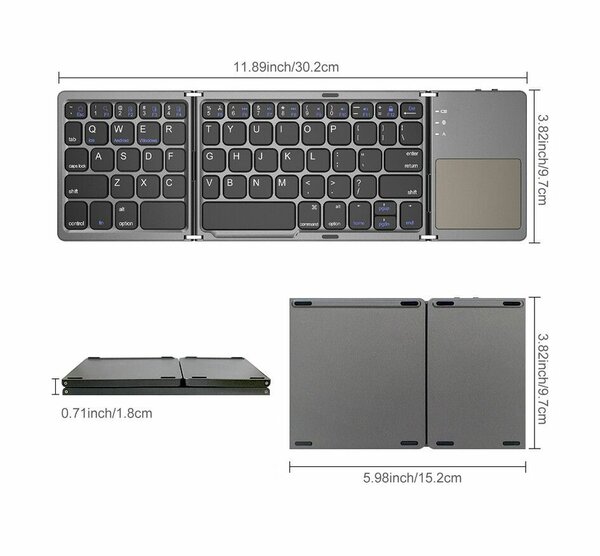 Clavier pliable avec pavé tactile