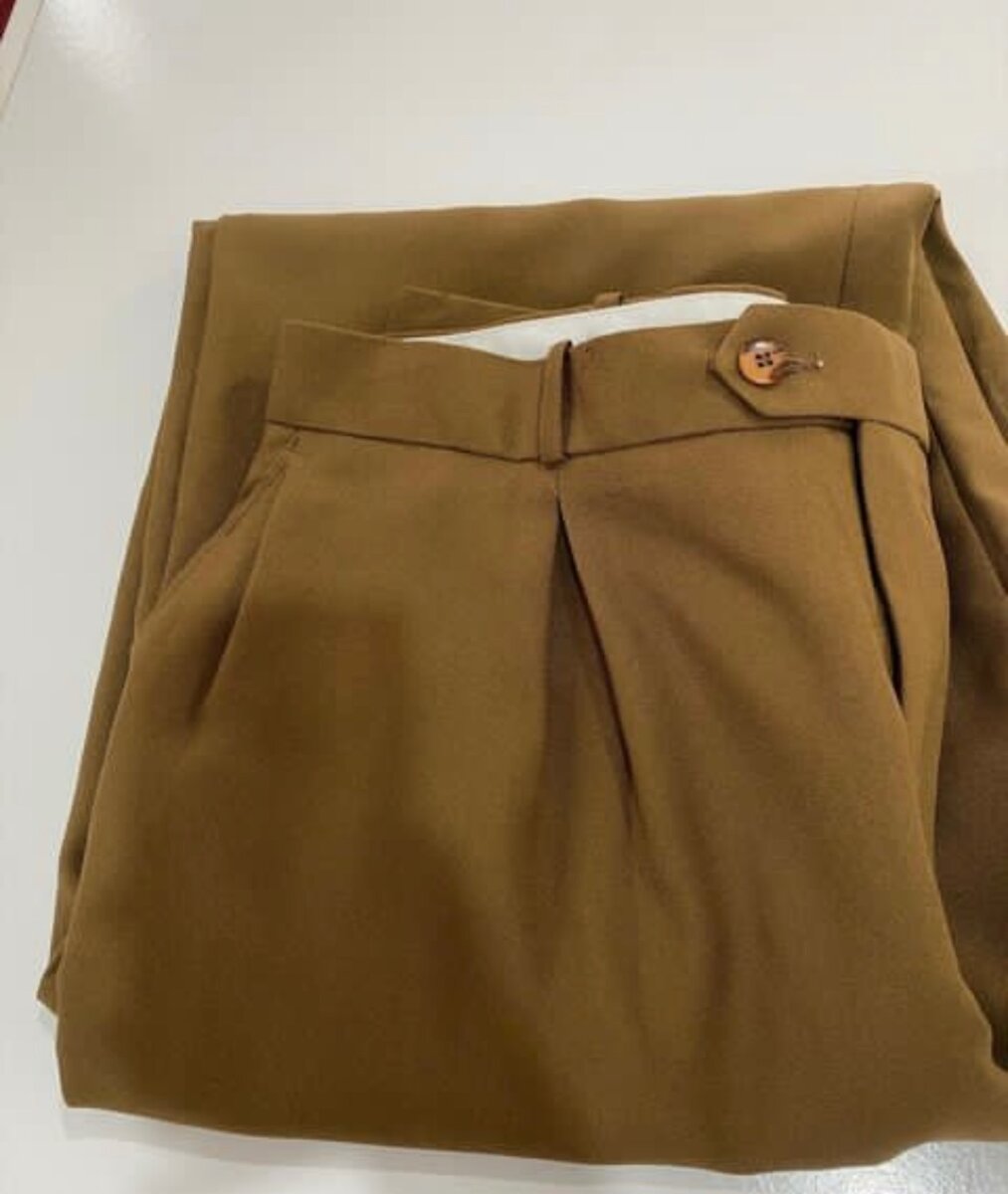 Khaki and material trousers available