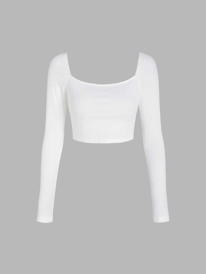 Haut court à manches longues femme