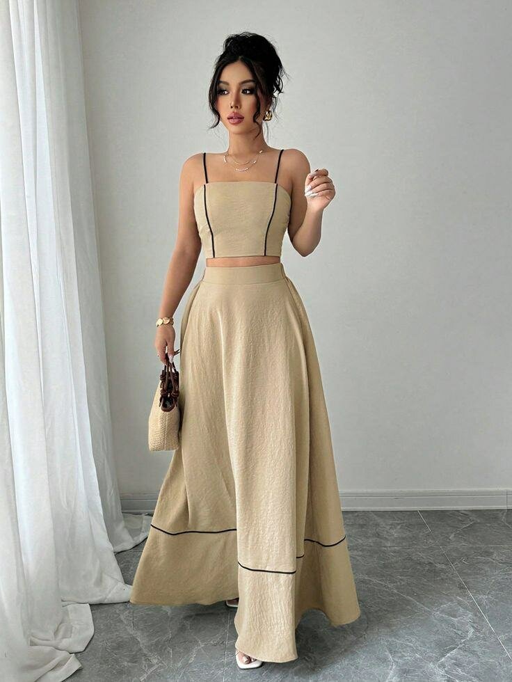 Robe longue élégante beige
