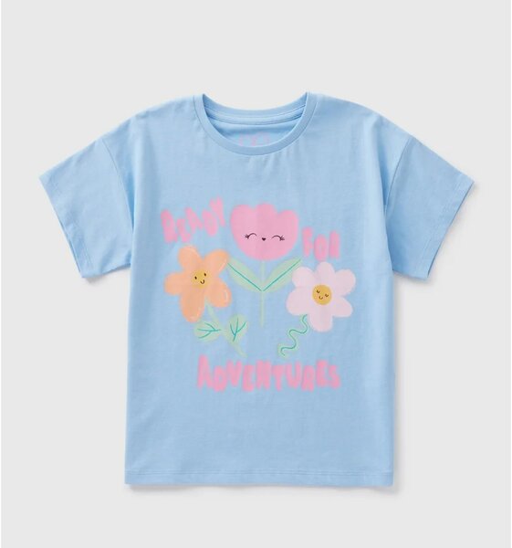 Girls Blue Flower T-shirt