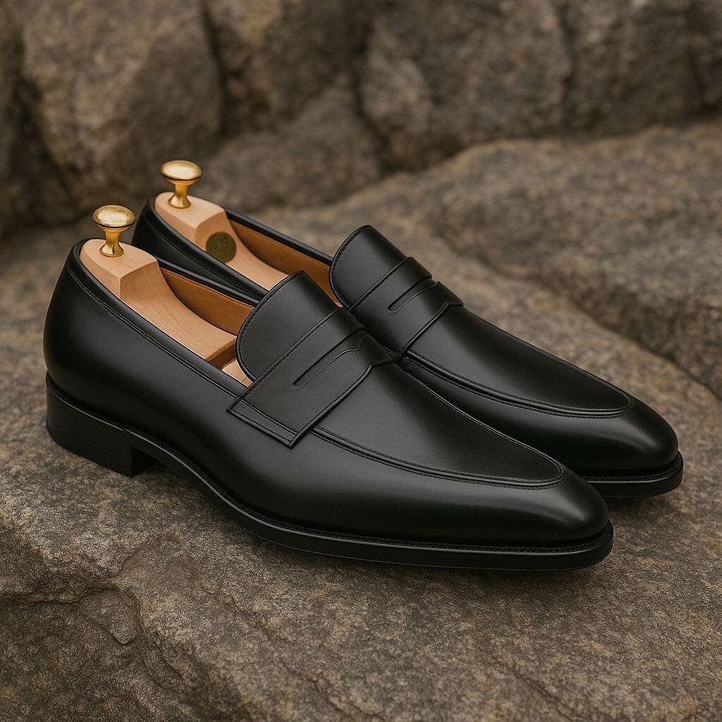Mocassins classiques en cuir noir